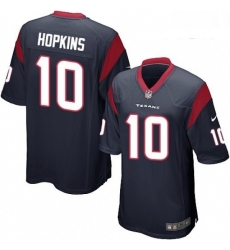 Men Nike Houston Texans 10 DeAndre Hopkins Game Navy Blue Team Color NFL Jersey