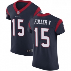 Men Nike Houston Texans 15 Will Fuller V Navy Blue Team Color Vapor Untouchable Elite Player NFL Jersey