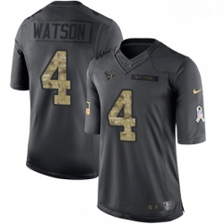 Men Nike Houston Texans 4 Deshaun Watson Limited Black 2016 Salute to Service NFL Jersey