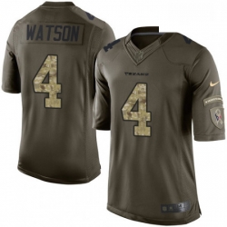 Men Nike Houston Texans 4 Deshaun Watson Limited Green Salute to Service NFL Jersey