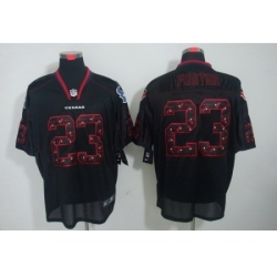 Nike Houston Texans 23 Arian Foster Black Elite Lights Out Number with Team logo NFL Jersey