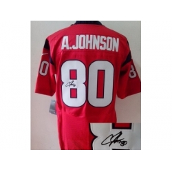 Nike Houston Texans 80 Andre Johnson Red Elite Signed NFL Jersey