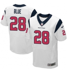 Nike Texans #28 Alfred Blue White Mens Stitched NFL Elite Jersey