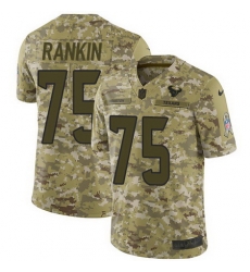 Nike Texans #75 Martinas Rankin Camo Mens Stitched NFL Limited 2018 Salute To Service Jersey