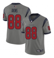 Nike Texans 88 Jordan Akins Gray Men Stitched NFL Limited Inverted Legend Jersey