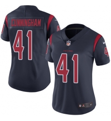 Nike Texans #41 Zach Cunningham Navy Blue Womens Stitched NFL Limited Rush Jersey