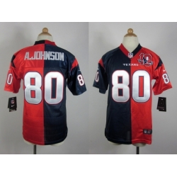 Nike Women Houston Texans #80 Andre Johnson blue-red jerseys(Elite split 10th patch)