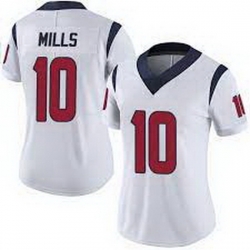 Women Houston Texans 10 Davis Mills White Vapor Untouchable Limited Stitched Jersey