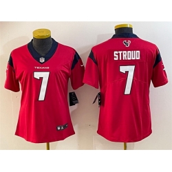 Women Houston Texans 7 C J  Stroud Red Vapor Untouchable Limited Stitched Jersey  28Run Small 29