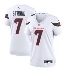 Women Houston Texans 7 C J  Stroud White 2024 Stitched Jersey