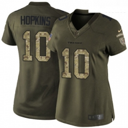 Womens Nike Houston Texans 10 DeAndre Hopkins Elite Green Salute to Service NFL Jersey