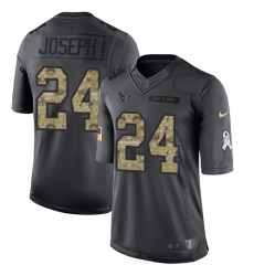 Nike Texans #24 Johnathan Joseph Black Youth Stitched NFL Limited 2016 Salute to Service Jersey