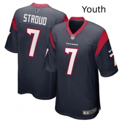 Youth Houston Texans 7 C J  Stroud Navy Stitched Game Jersey