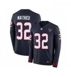 Youth Nike Houston Texans 32 Tyrann Mathieu Limited Navy Blue Therma Long Sleeve NFL Jersey