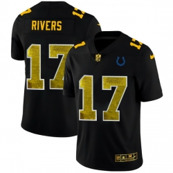 Indianapolis Colts 17 Philip Rivers Men Black Nike Golden Sequin Vapor Limited NFL Jersey