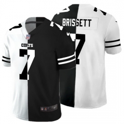 Indianapolis Colts 7 Jacoby Brissett Men Black V White Peace Split Nike Vapor Untouchable Limited NFL Jersey