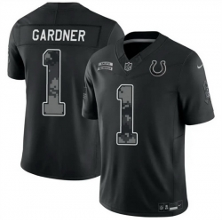 Men Indianapolis Colts 1 Sauce Gardner Black F U S E 2026 Salute to Service Limited Stitched Football Jersey