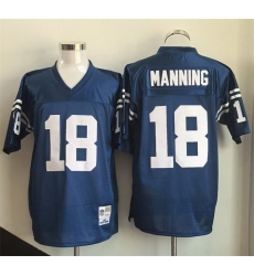 Men Indianapolis Colts 18 Peyton Manning Blue Throwback Stitched Football Jersey Men Indianapolis Colts 18 Peyton Manning Blue Throwback Stitched Football Jersey