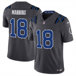 Men Indianapolis Colts  18 Peyton Manning Dark Gray 2026 F U S E  Rivalries Collection Limited Stitched Football Jersey