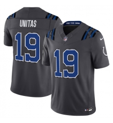 Men Indianapolis Colts  19 Johnny Unitas Dark Gray 2026 F U S E  Rivalries Collection Limited Stitched Football Jersey