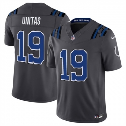 Men Indianapolis Colts  19 Johnny Unitas Dark Gray 2026 F U S E  Rivalries Collection Limited Stitched Football Jersey