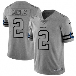 Men Indianapolis Colts 2 Carson Wentz Men Nike Gray Gridiron II Vapor Untouchable Limited NFL Jersey