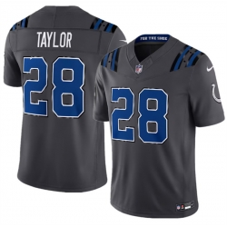 Men Indianapolis Colts  28 Jonathan Taylor Dark Gray 2026 F U S E  Rivalries Collection Limited Stitched Football Jersey
