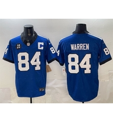 Men Indianapolis Colts 84 Tyler Warren Blue 2025 F U S E Jim Irsay Patch Throwback Vapor Limited Stitched Football Jersey Men Indianapolis Colts 84 Tyler Warren Blue 2025 F U S E Jim Irsay Patch Throwback Vapor Limited Stitched Football Jersey