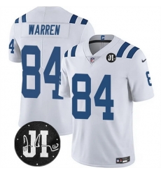 Men Indianapolis Colts 84 Tyler Warren White Jim Irsay Patch Vapor Stitched Jersey Men Indianapolis Colts 84 Tyler Warren White Jim Irsay Patch Vapor Stitched Jersey