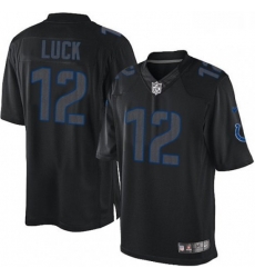 Men Nike Indianapolis Colts 12 Andrew Luck Limited Black Impact NFL Jersey