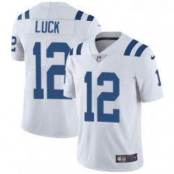 Men Nike Indianapolis Colts 12 Andrew Luck White Vapor Untouchable Limited Player NFL Jersey