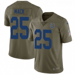 Men Nike Indianapolis Colts 25 Marlon Mack Limited Olive 2017 Salute to Service NFL Jersey