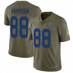 Men Nike Indianapolis Colts 88 Marvin Harrison Limited Olive 2017 Salute to Service NFL Jersey