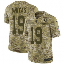 Nike Colts #19 Johnny Unitas Camo Mens Stitched NFL Limited 2018 Salute To Service Jersey