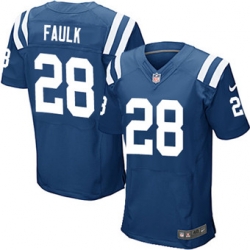 Nike Colts #28 Marshall Faulk Royal Blue Team Color Mens Stitched NFL Elite Jersey