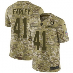 Nike Colts #41 Matthias Farley Camo Mens Stitched NFL Limited 2018 Salute To Service Jersey