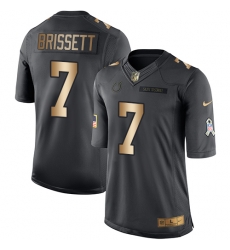 Nike Colts #7 Jacoby Brissett Black Mens Stitched NFL Limited Gold Salute To Service Jersey