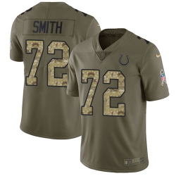 Nike Colts #72 Braden Smith Olive Camo Mens Stitched NFL Limited 2017 Salute to Service Jersey