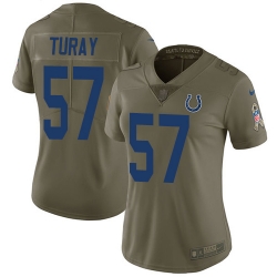 Nike Colts #57 Kemoko Turay Olive Womens Stitched NFL Limited 2017 Salute to Service Jersey