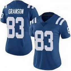 Women Indianapolis 83 Indianapolis Colts Kylen Granson Blue Jersey