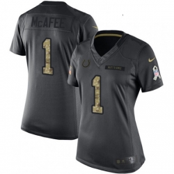 Womens Nike Indianapolis Colts 1 Pat McAfee Limited Black 2016 Salute to Service NFL Jersey