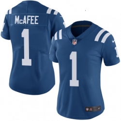 Womens Nike Indianapolis Colts 1 Pat McAfee Royal Blue Team Color Vapor Untouchable Limited Player NFL Jersey