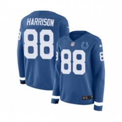 Womens Nike Indianapolis Colts 88 Marvin Harrison Limited Blue Therma Long Sleeve NFL Jersey