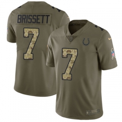 Youth Nike Colts #7 Jacoby Brissett Olive Camo Stitched NFL Limited 2017 Salute to Service Jersey