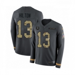 Youth Nike Indianapolis Colts 13 TY Hilton Limited Black Salute to Service Therma Long Sleeve NFL Jersey