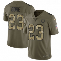 Youth Nike Indianapolis Colts 23 Frank Gore Limited OliveCamo 2017 Salute to Service NFL Jersey