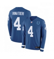 Youth Nike Indianapolis Colts 4 Adam Vinatieri Limited Blue Therma Long Sleeve NFL Jersey