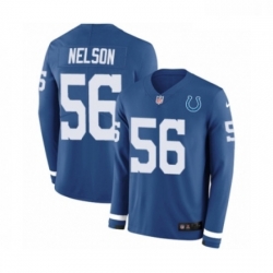 Youth Nike Indianapolis Colts 56 Quenton Nelson Limited Blue Therma Long Sleeve NFL Jersey