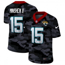 Jacksonville Jaguars 15 Gardner Minshew II Men Nike 2020 Black CAMO Vapor Untouchable Limited Stitched NFL Jersey