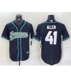 Men Jacksonville Jaguars 41 Josh Allen Black With Patch Cool Base Stitched Baseball Jersey